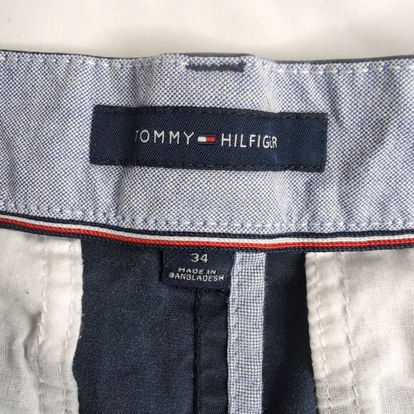 Tommy Hilfiger Men's Navy Shorts Embroidered Logo/Belt Loop, Size 34 - Picture 5 of 9